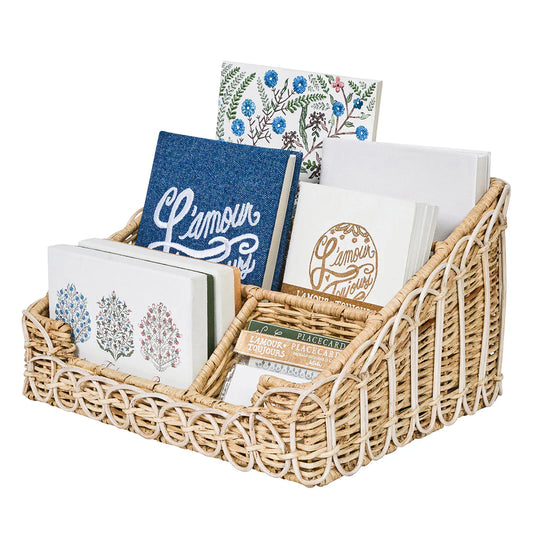 Juliska Provence Rattan Stationary Holder in Whitewash