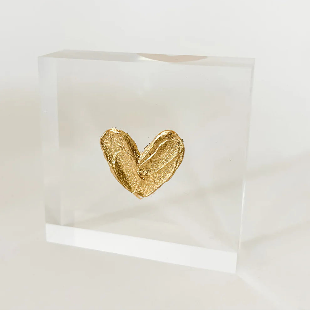 2 x 2 Single Painted Heart Acrylic Block