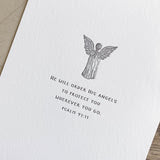 Angel Letterpress Flat Note Card