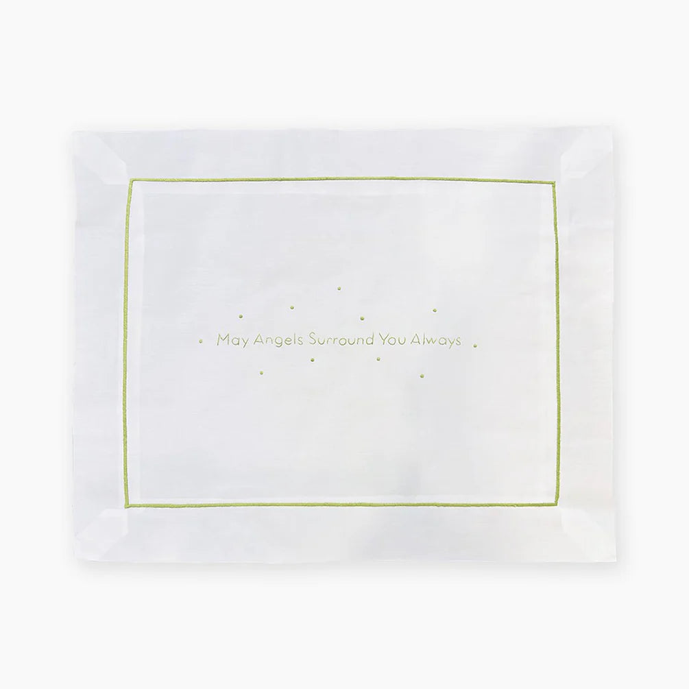 "May Angels Surround You Always" Green Pillow, Anne Neilson