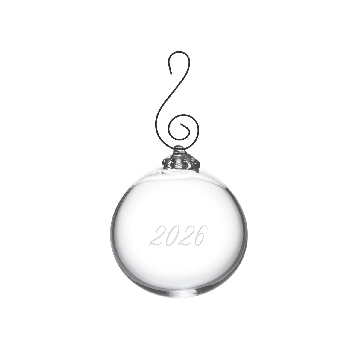 Simon Pearce Engraved Annual 2026 Round Ornament, Gift Boxed
