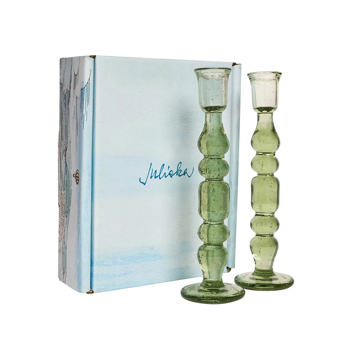 Juliska Provence Glass Basil Candlestick (Set of 2)