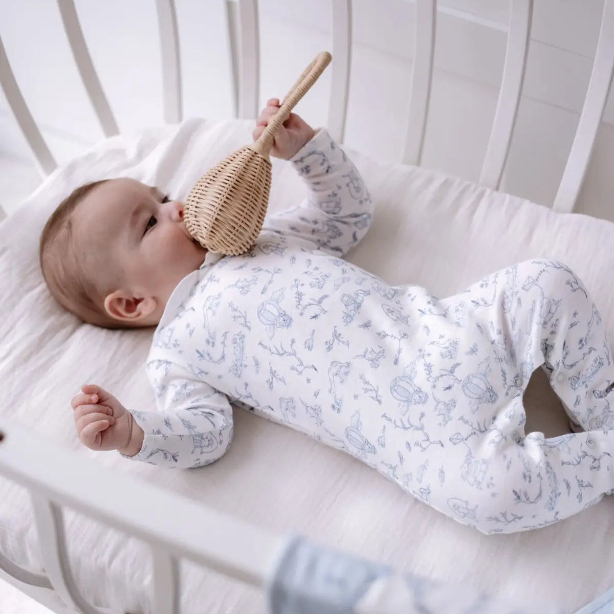 Baby Footed Onesie, Toile de Jouy | Atelier Babbi