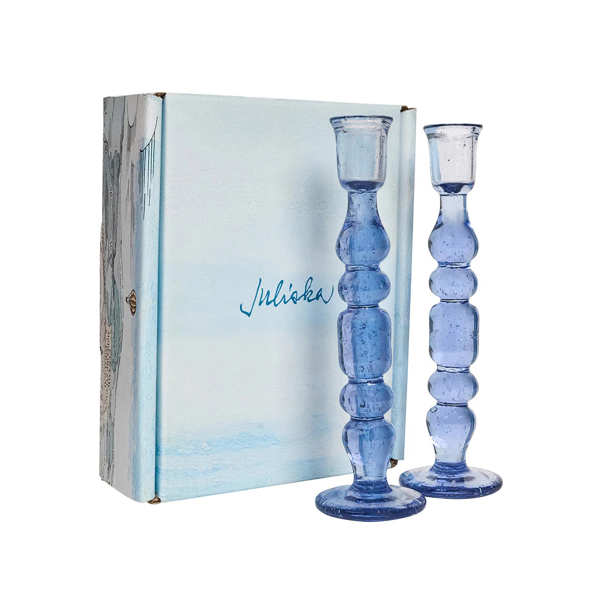 Juliska Provence Glass Chambray Candlesticks (Set of 2)