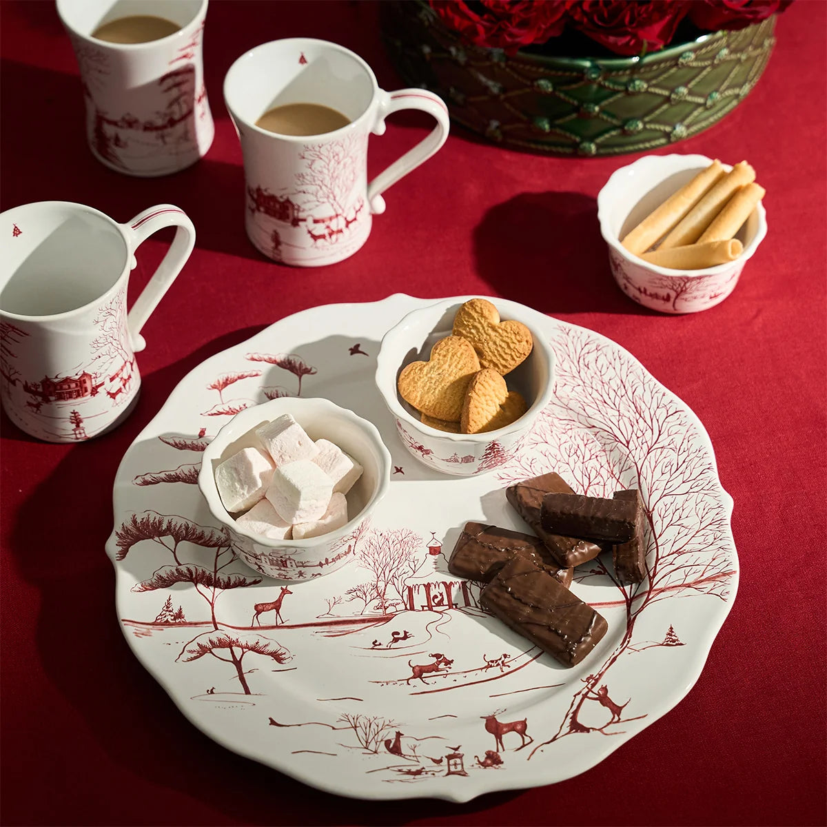 Juliska Country Estate Winter Frolic Ruby Charger/Platter