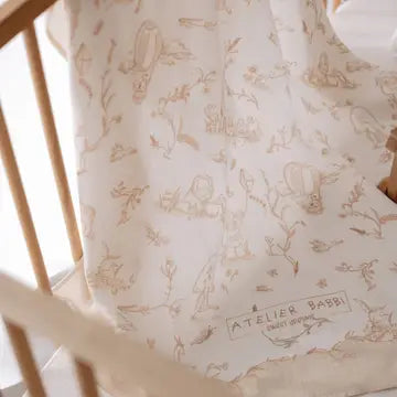 Double Layer Muslin Blanket, Toile de Jouy | Atelier Babbi