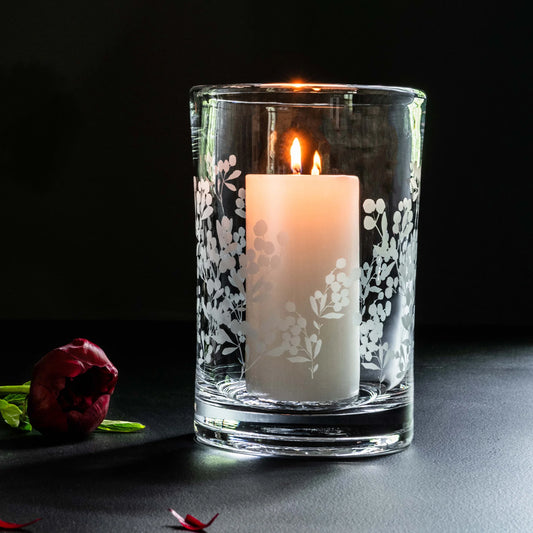 Simon Pearce Engraved Berry Hurricane, Large