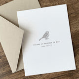 Luke 12:6-7 Bird Letterpress Note Card