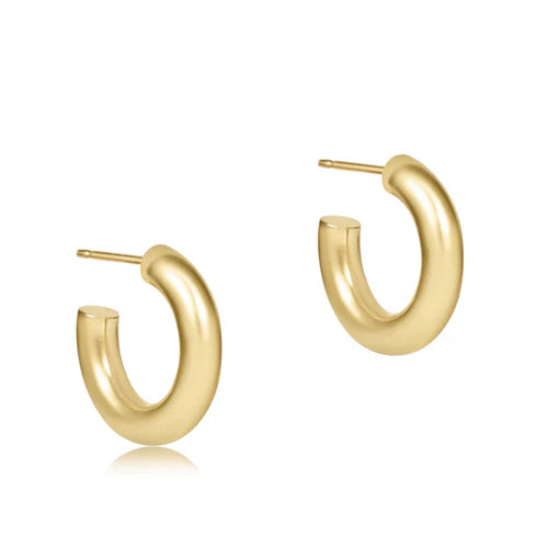 enewton Round Gold 0.5" Post Hoop - 4mm Smooth