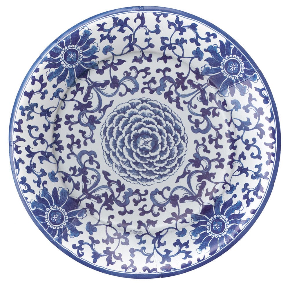 Blue & White Indigo Pattern Paper Salad Plates