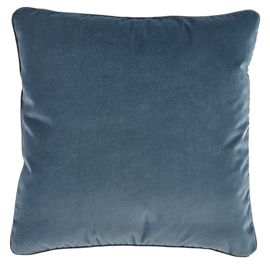 Henley Dusty Blue Velvet Harbor Pillow with Micro Cord