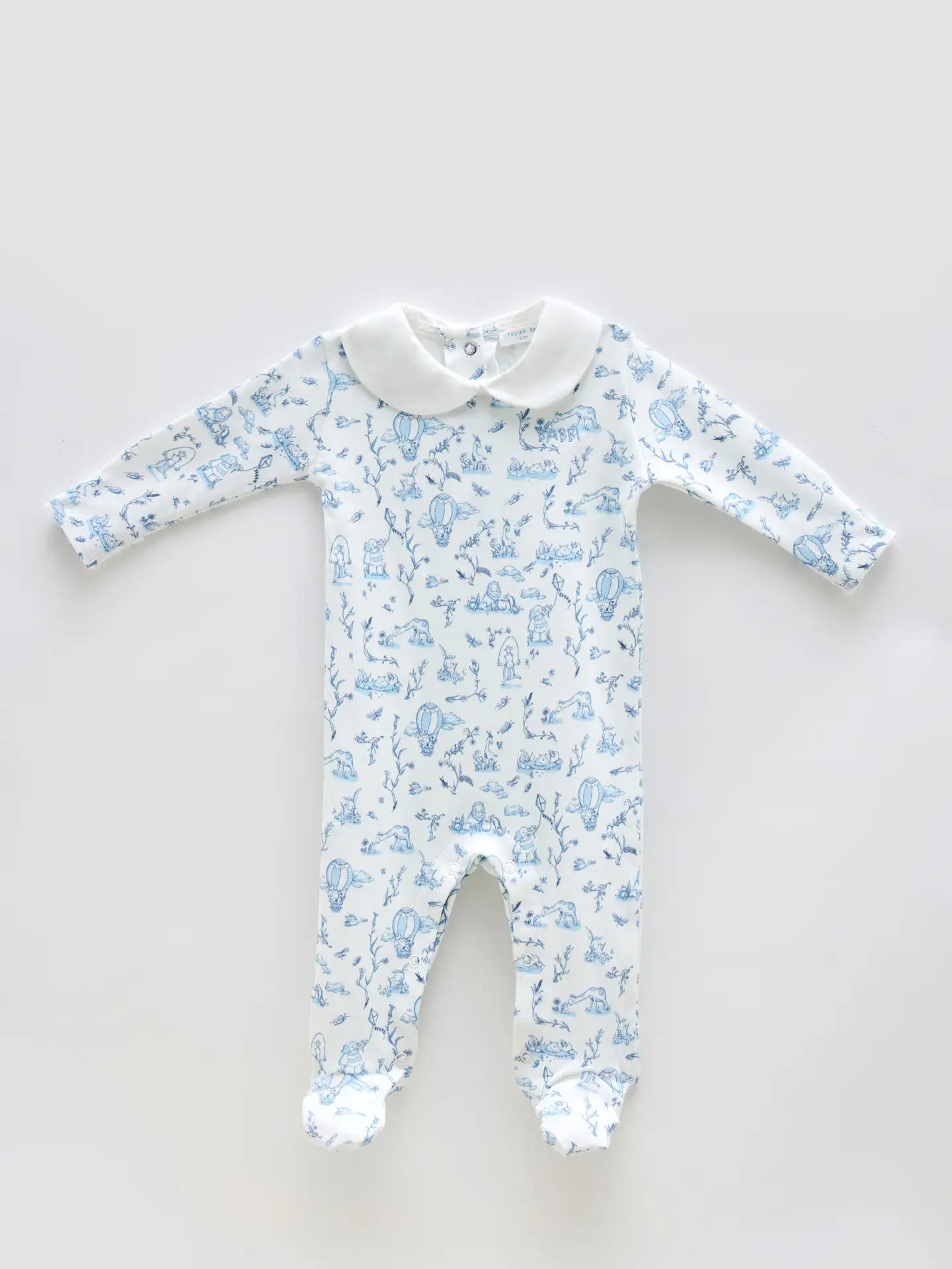 Baby Footed Onesie, Toile de Jouy | Atelier Babbi