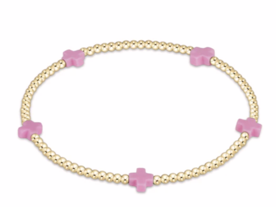enewton Signature Color Cross SMALL Gold Pattern 2mm Bead Bracelet