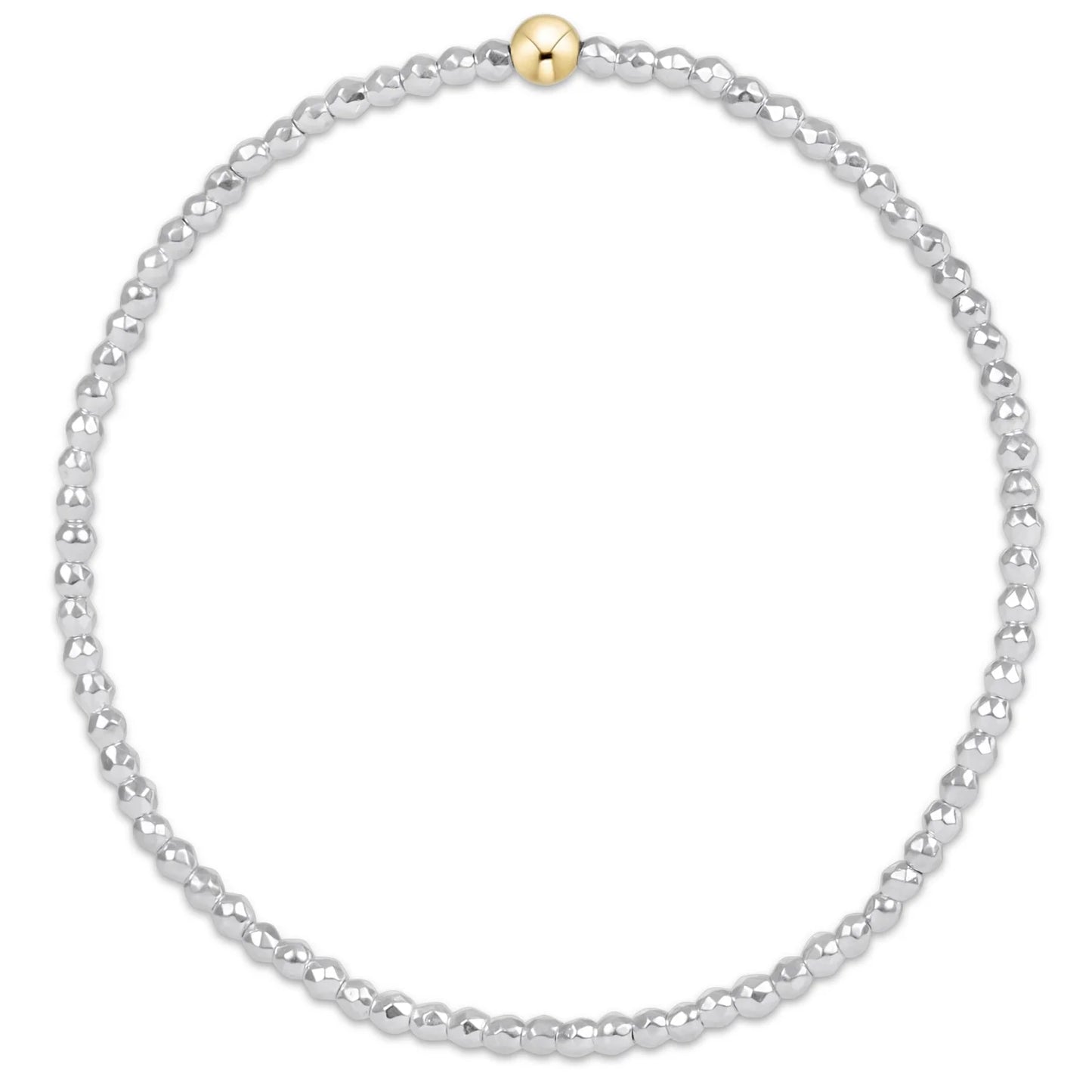 enewton EXTENDS Bright Silver Faceted Hematite 2mm Bead Bracelet