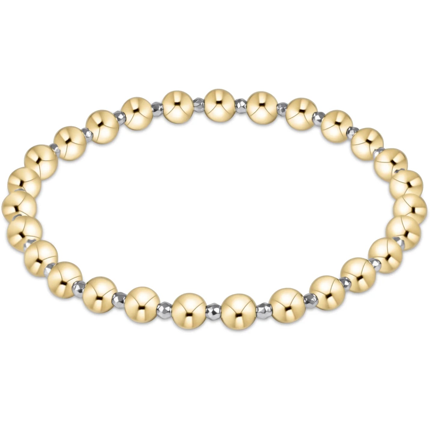 enewton EXTENDS Bright Silver Faceted Hematite Grateful Pattern 5mm Bead Bracelet