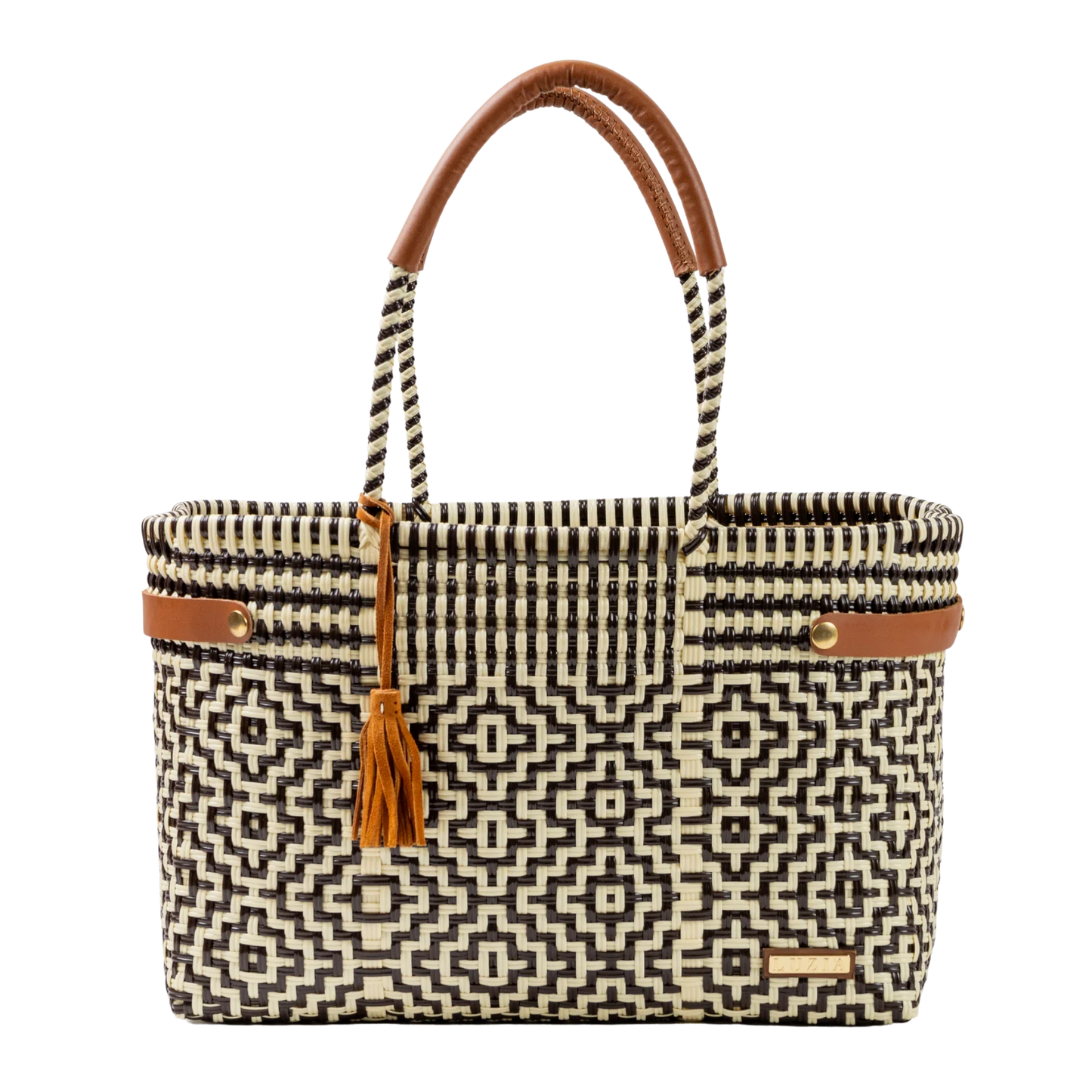 Open Basket Jumbo Cross Diamond Tote Bag