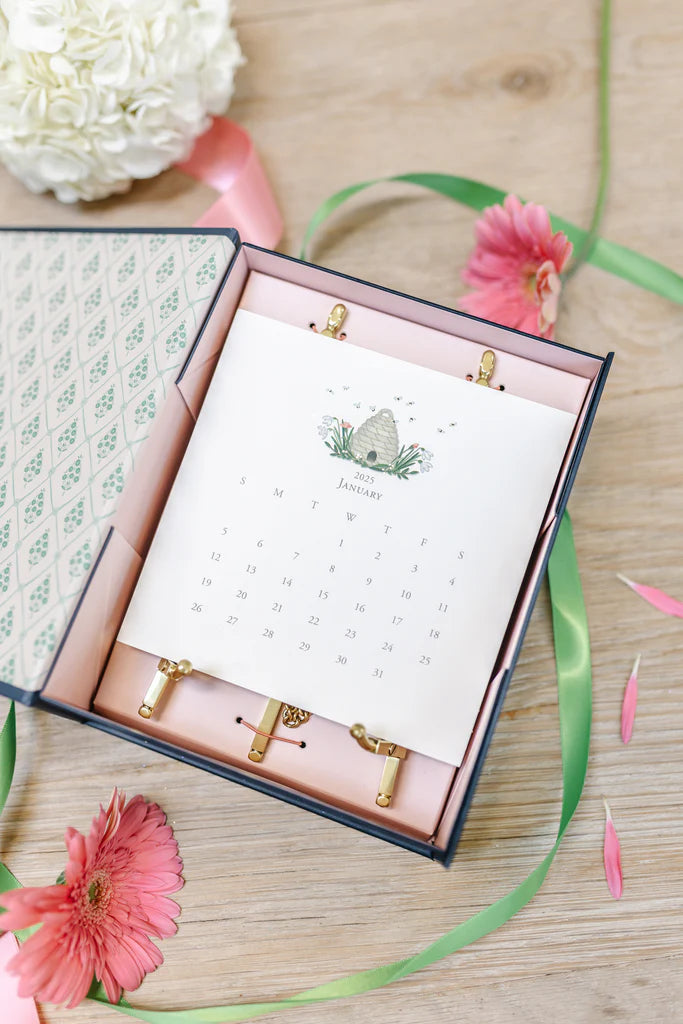 2025 Karen Adams Desk Calendar in Silver Gourmet & Co. Home
