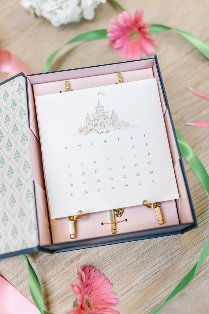 2025 Karen Adams Desk Calendar in Gold Gourmet & Co. Home