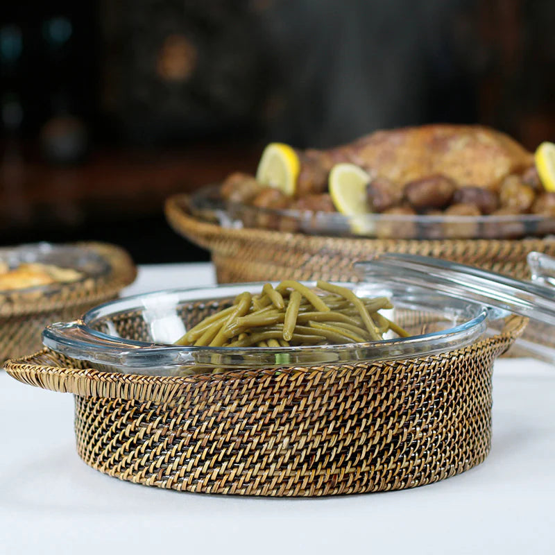 Round Casserole Basket & 2 QT Casserole Dish and Lid