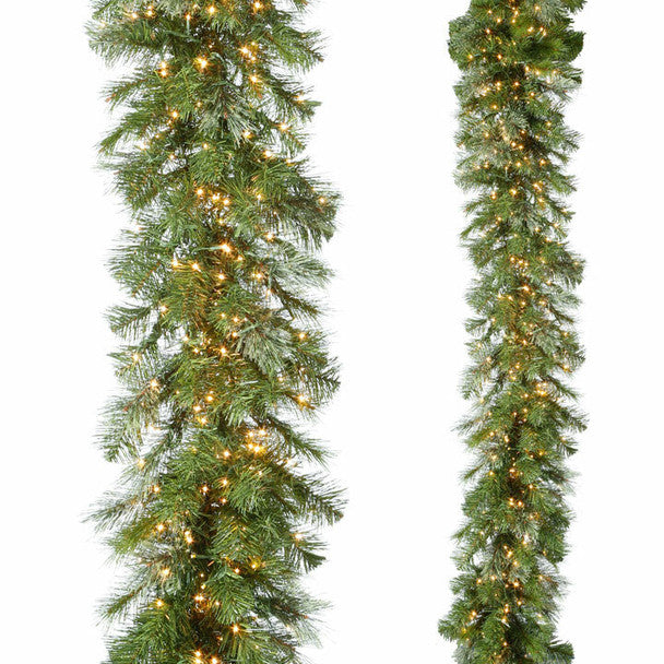 DC 9' Snake Light Green Mixed Cedar and Pine Garland