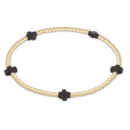 enewton Signature Color Cross SMALL Gold Pattern 2mm Bead Bracelet