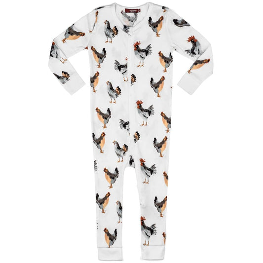 12-18M Chicken Organic Zipper Pajama Milkbarn