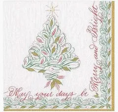 Christmas Calligraphy Cocktail Napkins