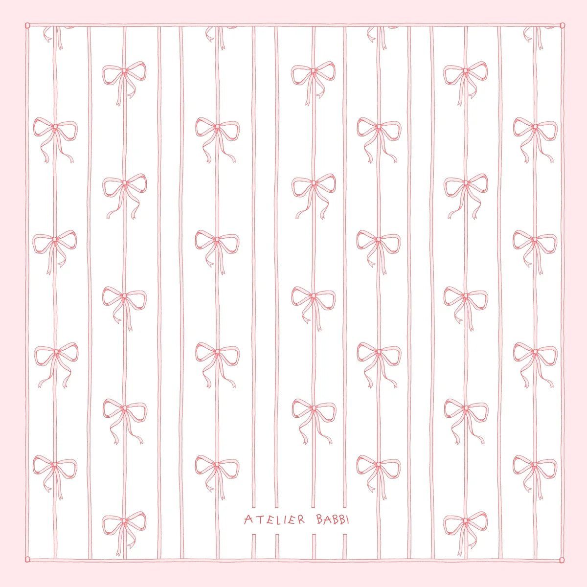 Double-Layer Muslin Blanket, Pink Ribbon | Atelier Babbi