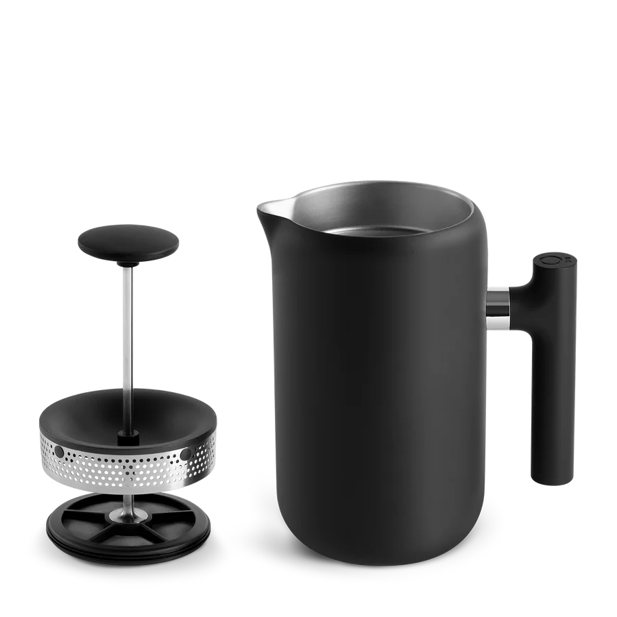 Fellow Clara French Press, Matte Black & Walnut
