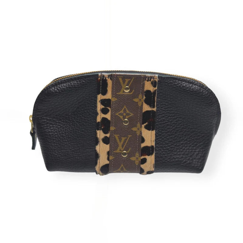 Clara Cosmetic Pouch in Leather | Upcycled LV