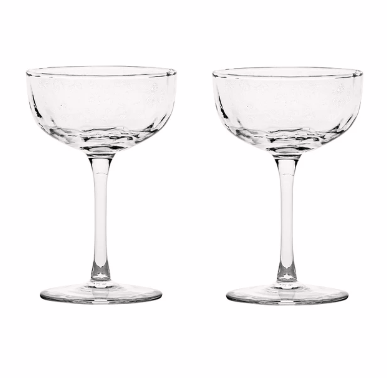Juliska Puro Glass Cocktail Coupes (Set of 2)