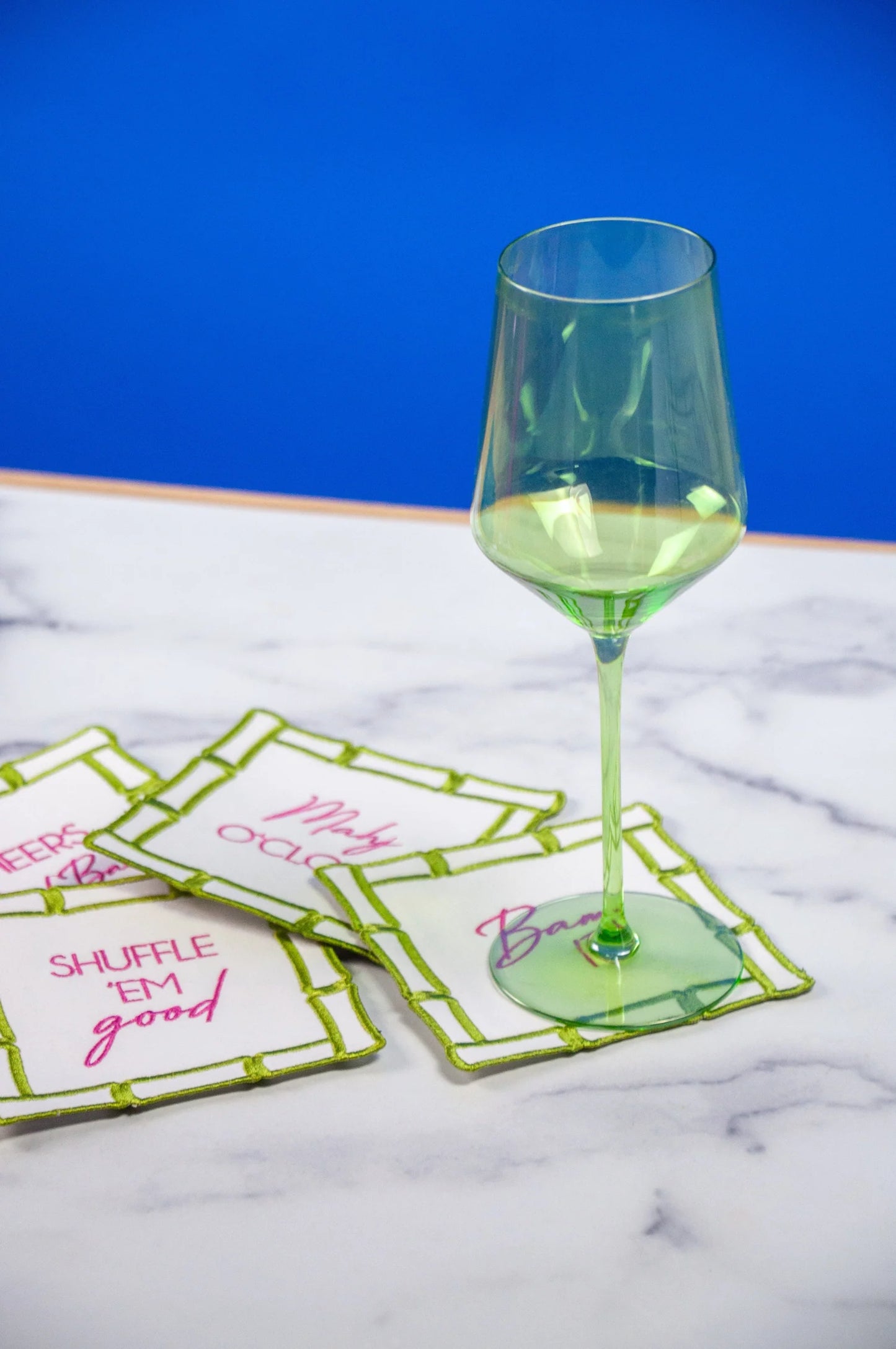 Bamboo Mahjong Cocktail Napkins, Set of 4