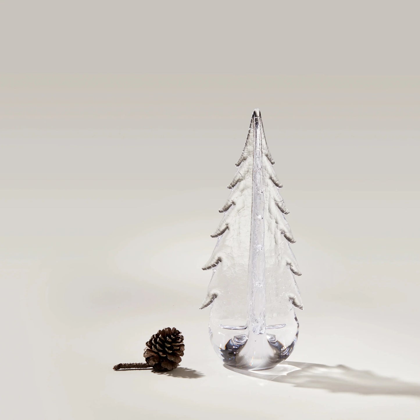 Simon Pearce 3-Sided Crackle Evergreen Tree, Gift Boxed