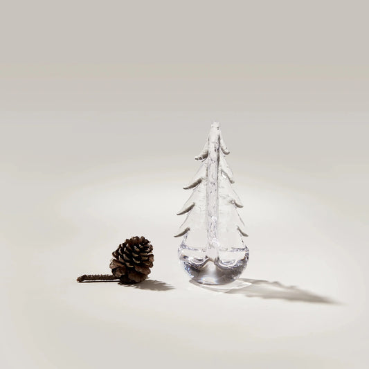 Simon Pearce 3-Sided Crackle Evergreen Tree, Gift Boxed