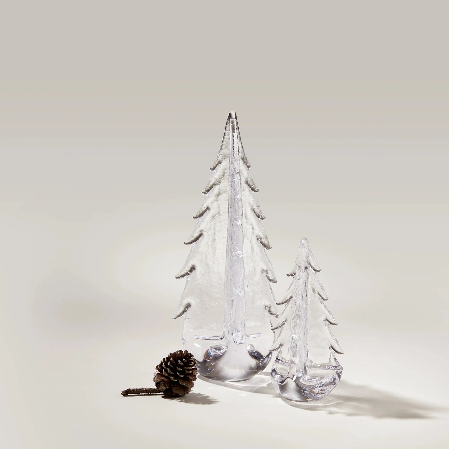 Simon Pearce 3-Sided Crackle Evergreen Tree, Gift Boxed