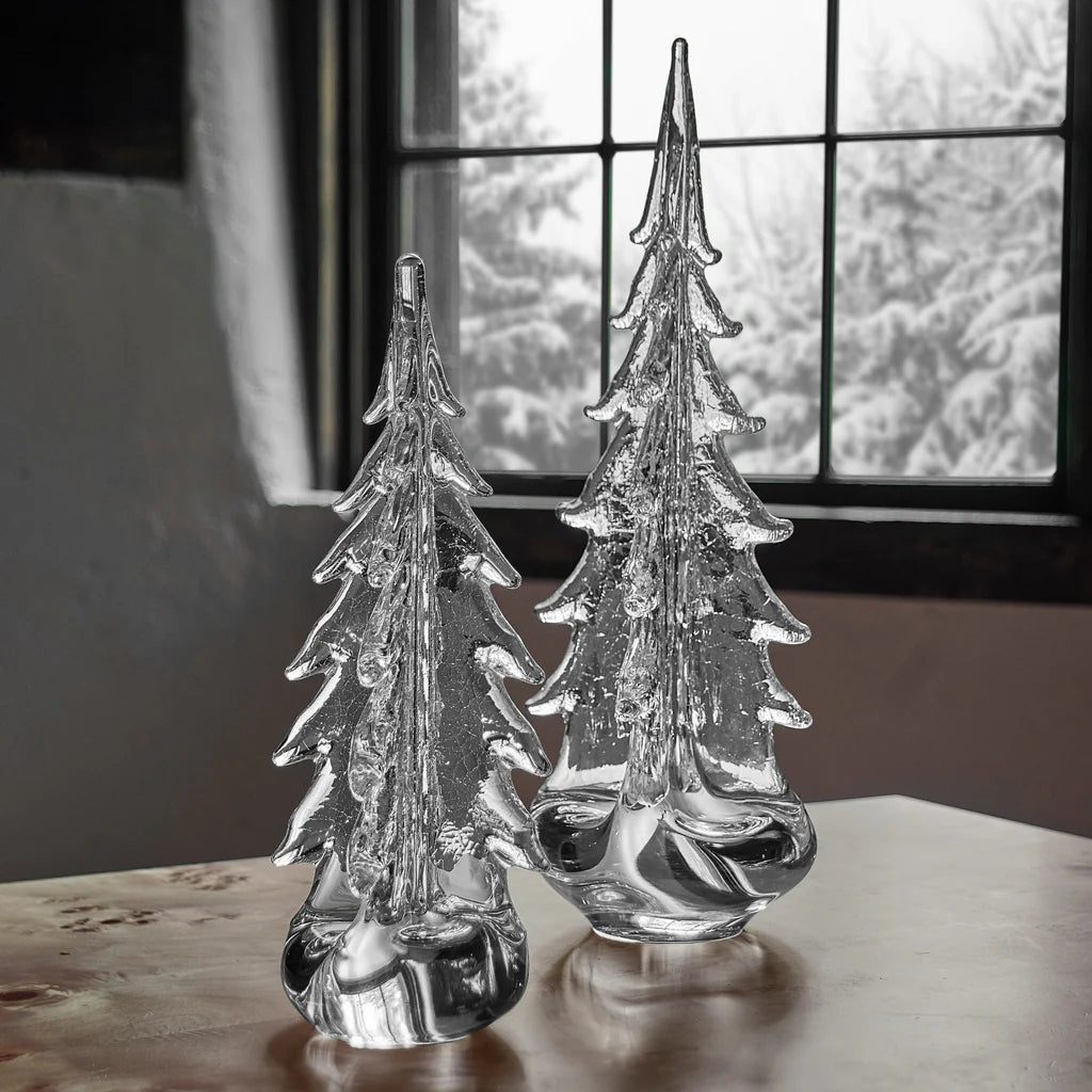 Simon Pearce Crackle Four-Sided Evergreen Tree, Gift Boxed