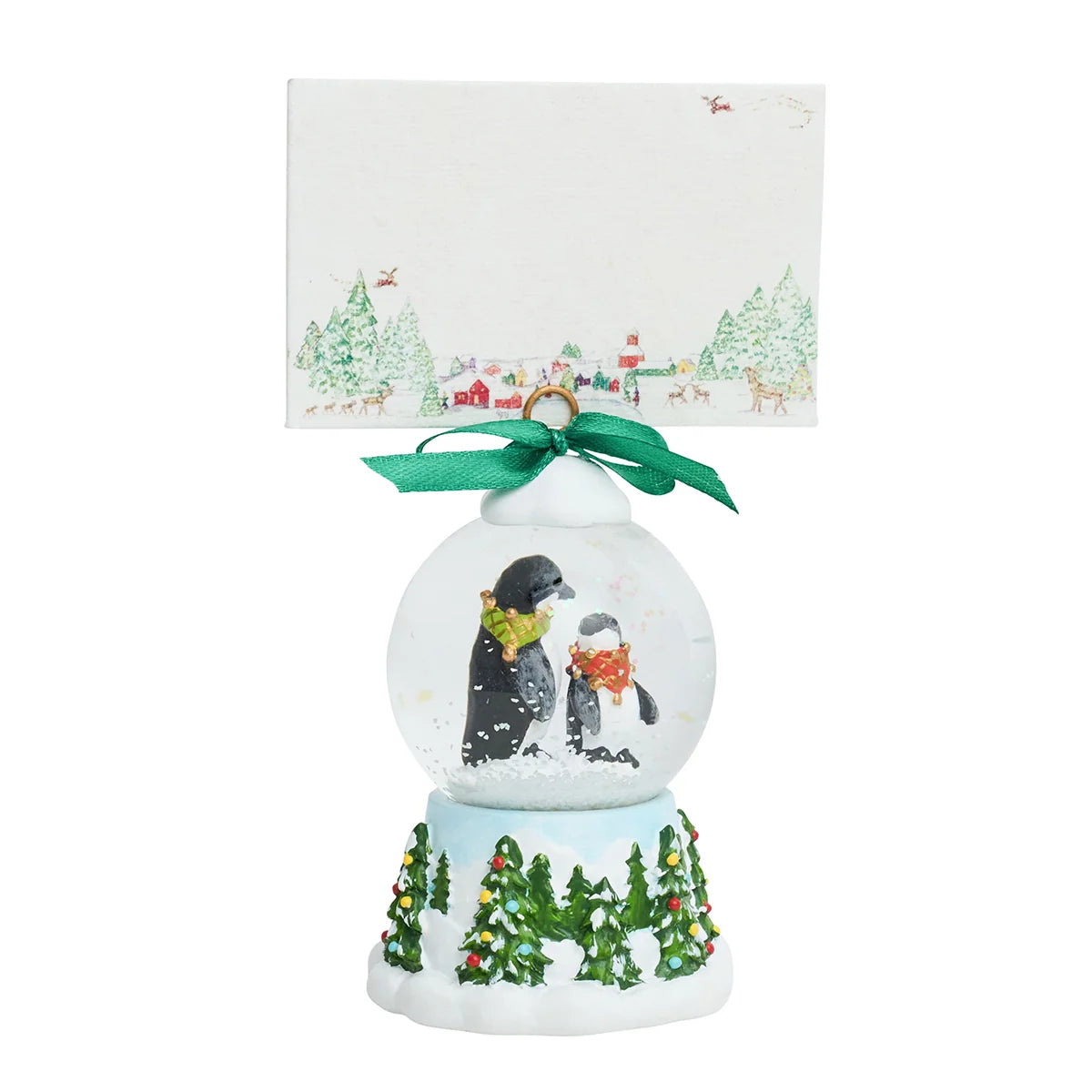Juliska Berry & Thread North Pole Penguin Snow Globe Place Card Holder