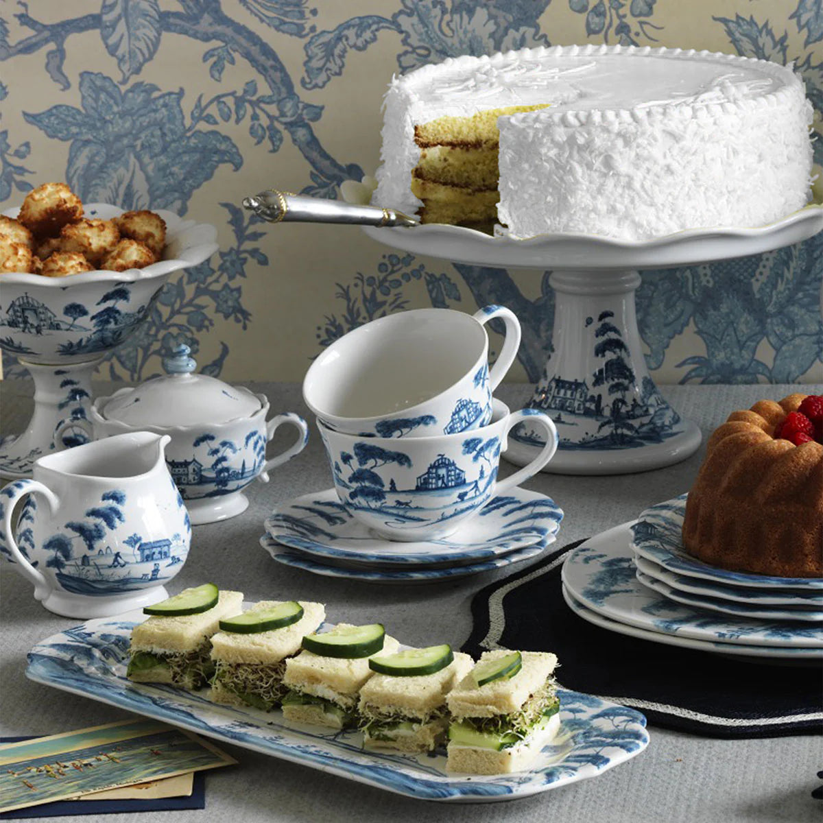 Juliska Country Estate Cake Stand in Delft Blue