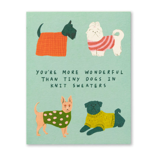 "You're more wonderful than tiny dogs in..." Friendship Card