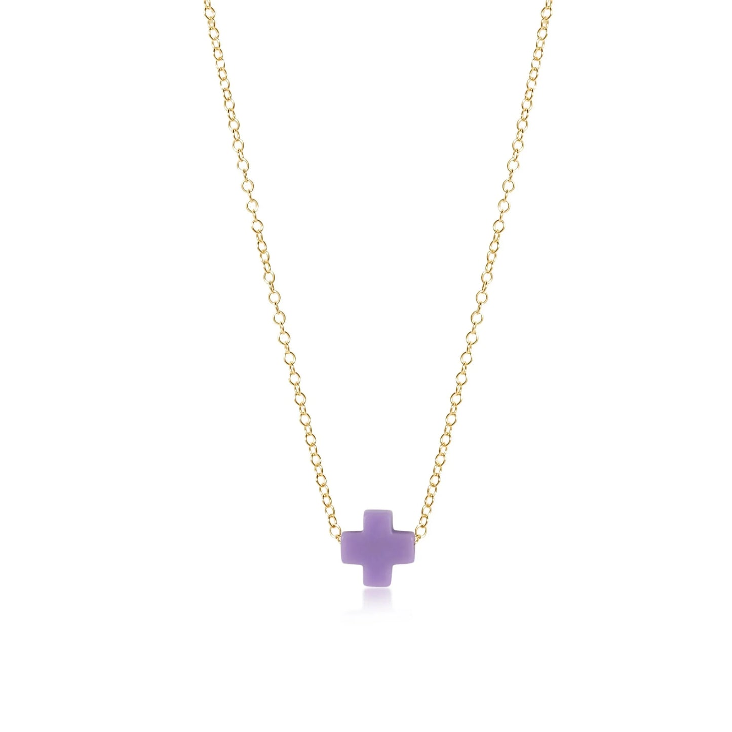 enewton 16" Necklace Gold - Signature Cross in Purple