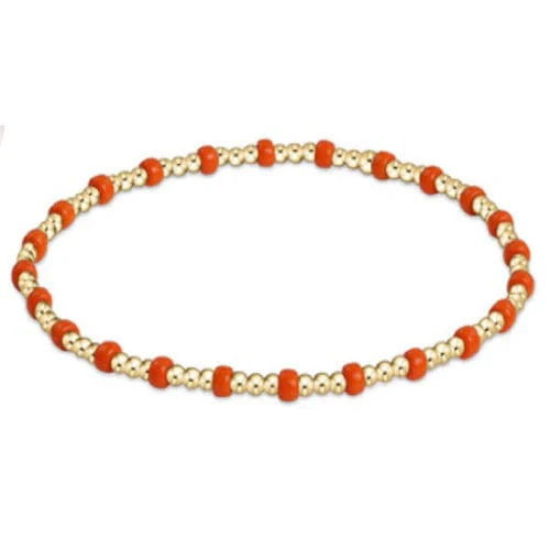 enewton Gameday Hope Sincerity Pattern 2mm Bead Bracelet in Orange