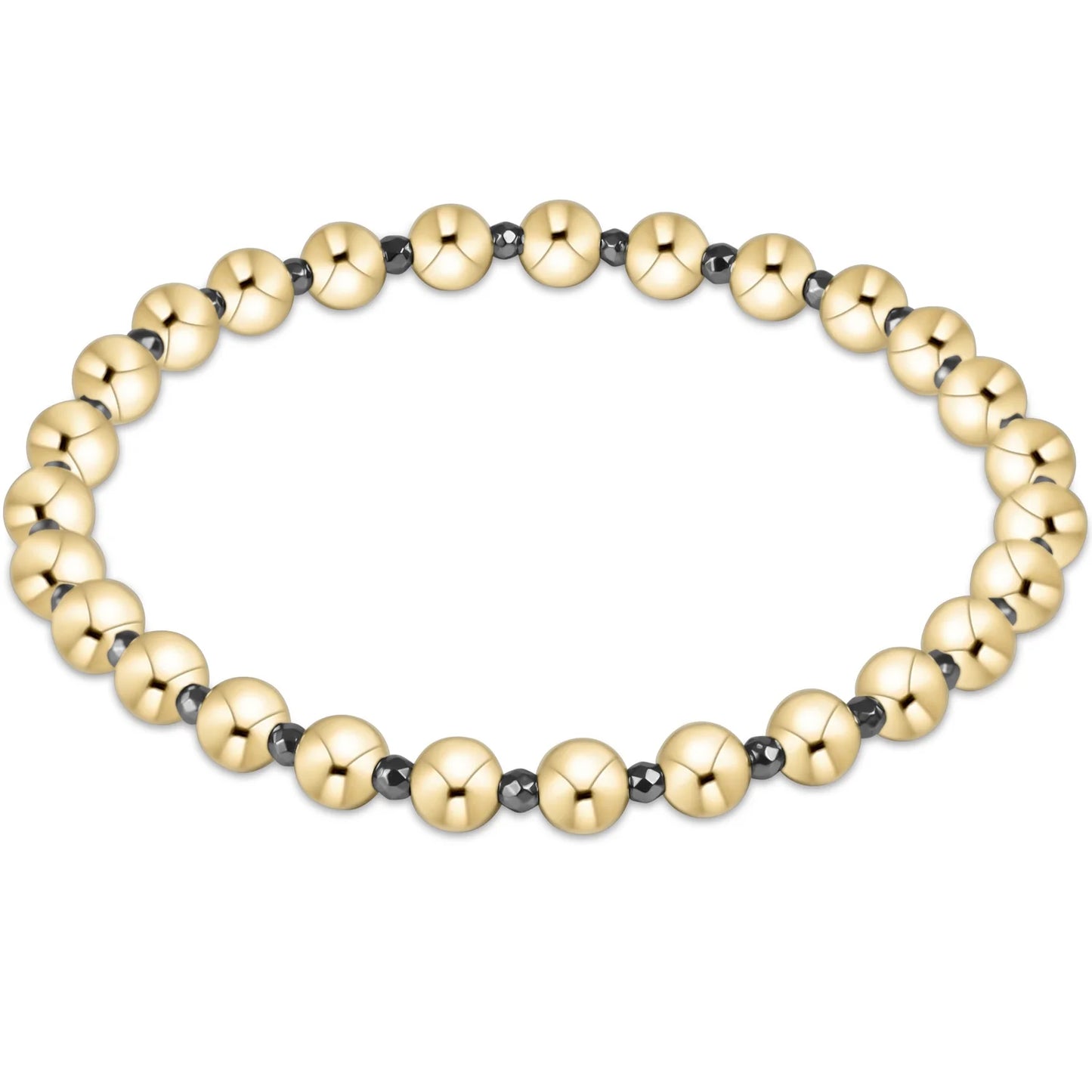 enewton Silver Faceted Hematite Grateful Pattern 5mm Bead Bracelet