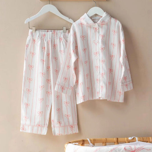 Pajama Set, Pink Ribbon | Atelier Babbi