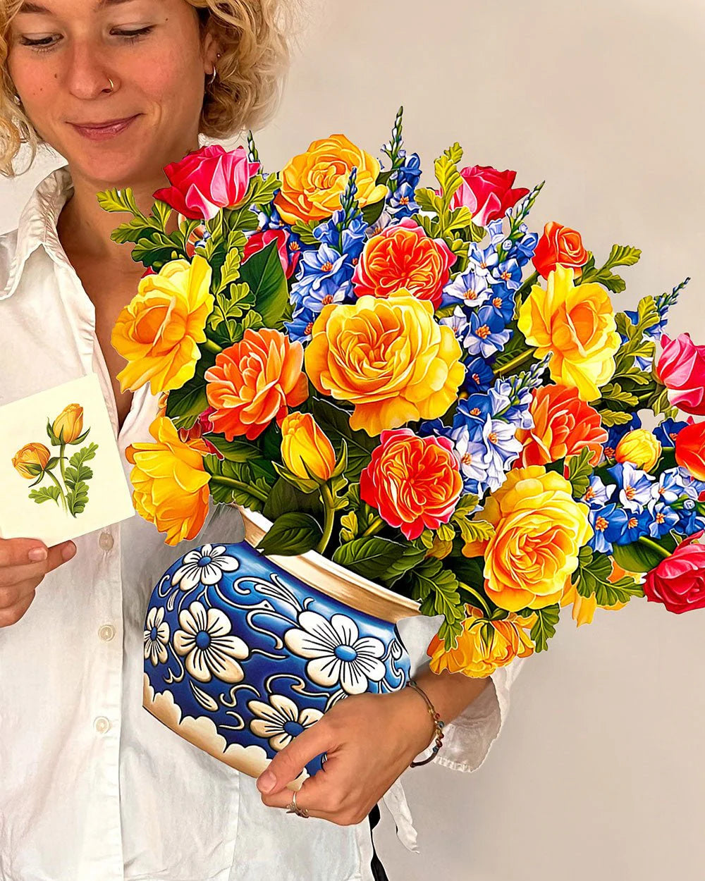 FreshCut Paper Sorbet Roses Pop Up Bouquet