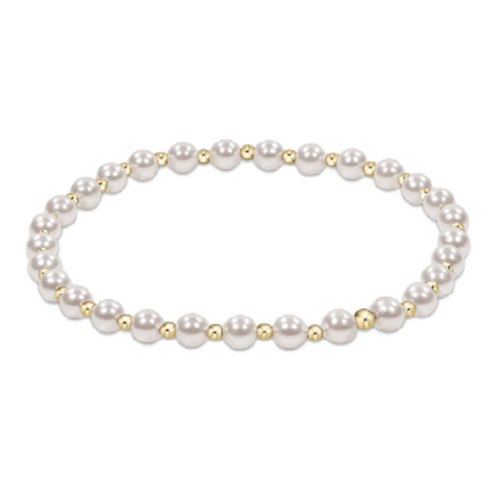 enewton Classic Grateful Pattern 4mm Bead Bracelet, Pearl | enewton