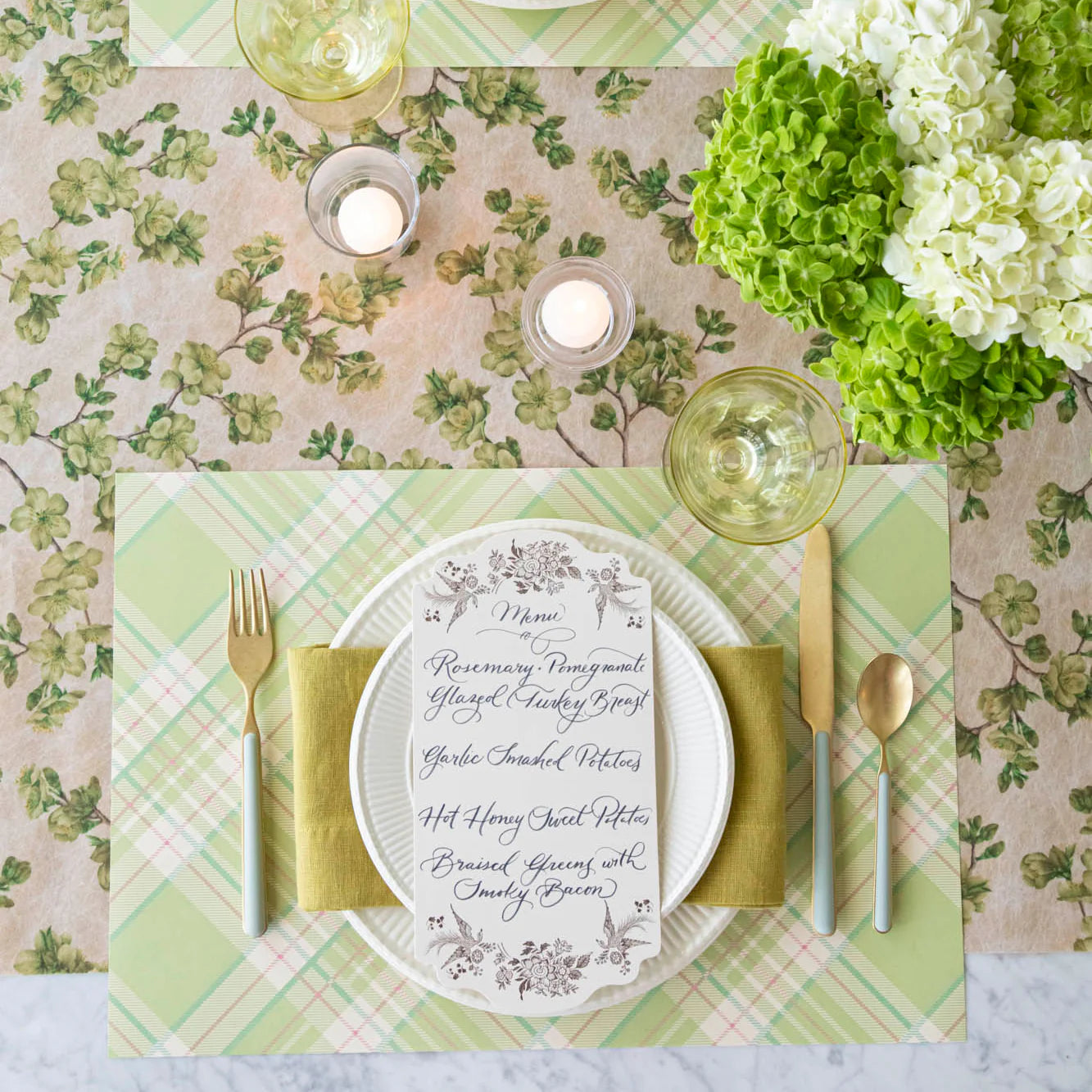 Green Cherry Blossom Runner, Hester & Cook
