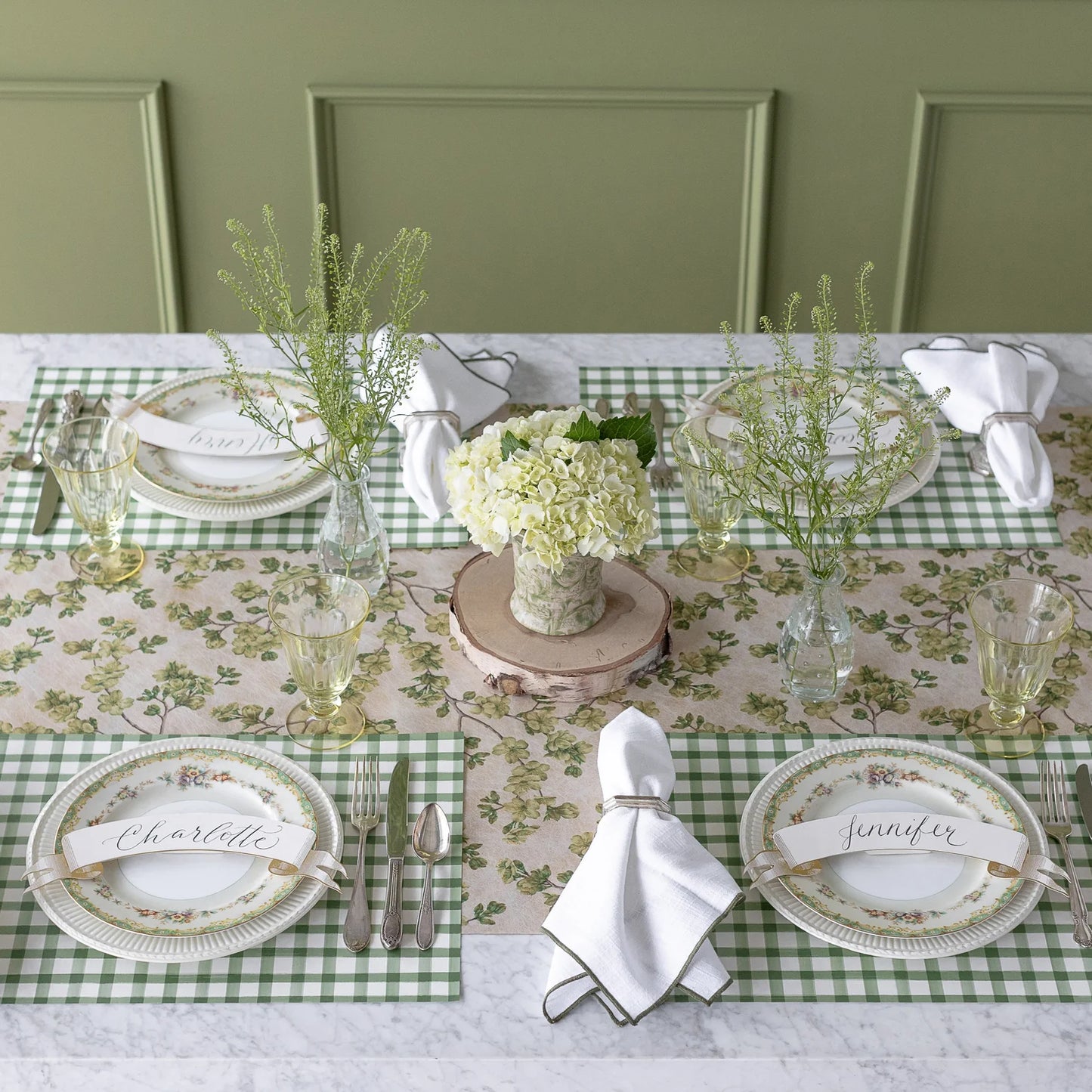 Green Cherry Blossom Runner, Hester & Cook