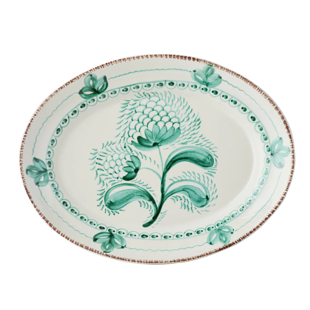 Casa Nuno Green and White Platter
