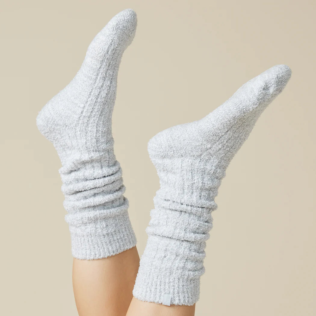 Heather Grey Slouchy Marshmallow Crew Socks