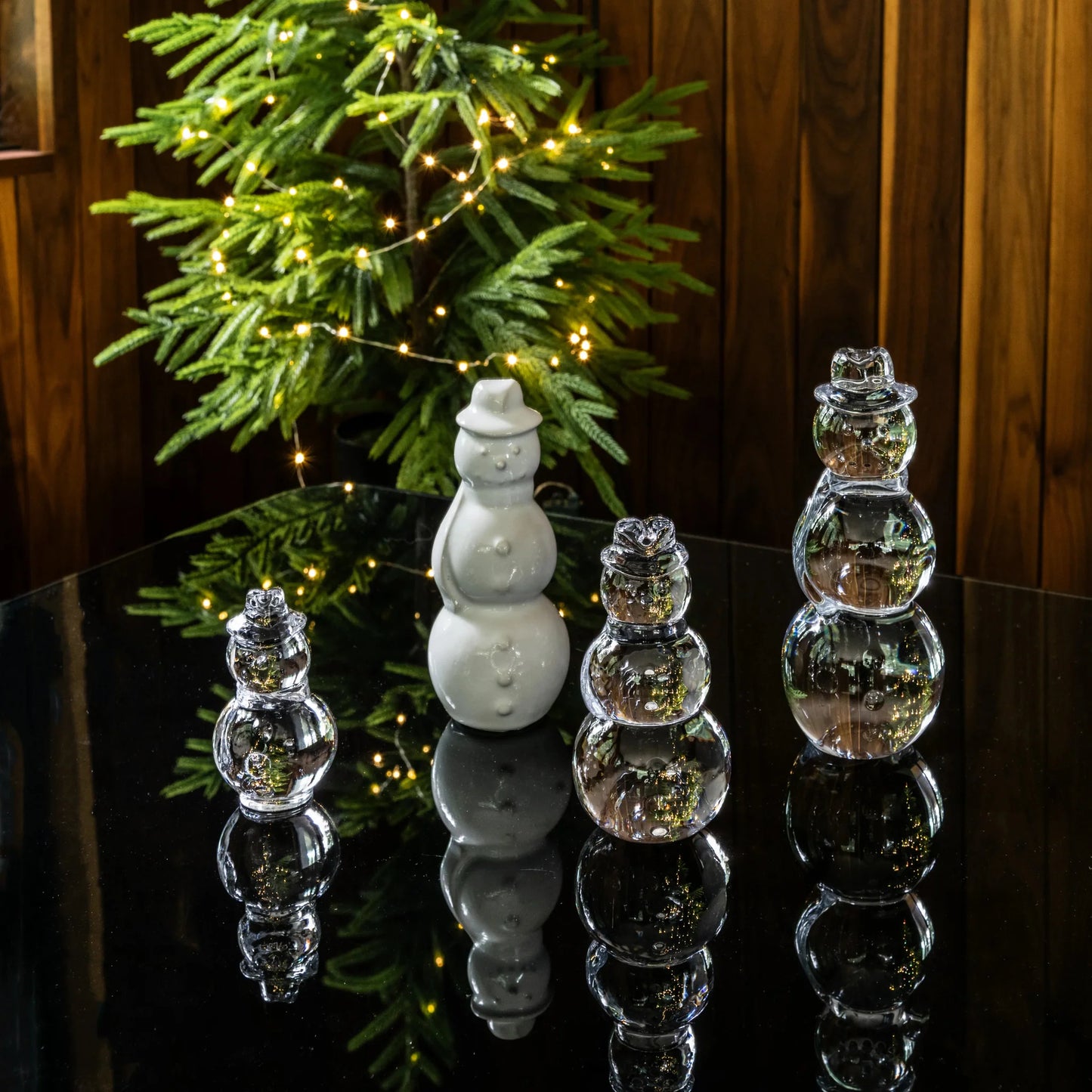 Simon Pearce Large Vermont Pottery Snowman, Gift Boxed